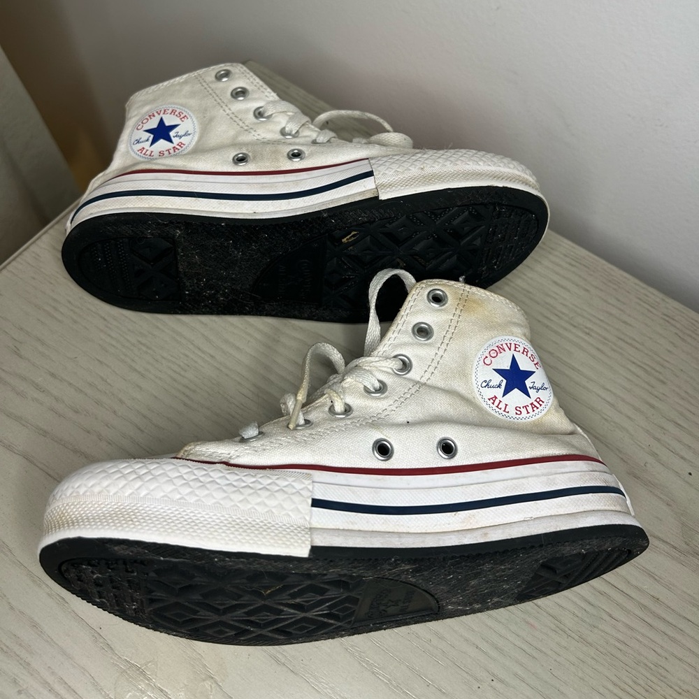 Converse White and Red Canvas Sneakers